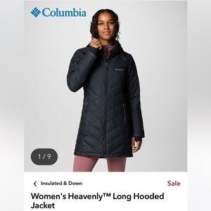 Columbia Women's Heavenly Long Hooded Insulated Black Jacket